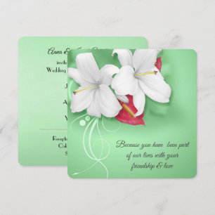 White and Red Lily Vow Renewal Wedding Einladung