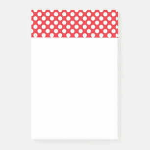 White and Red Polka Dot Post-it Klebezettel