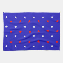 White and Red Stars - Starry Sky Pattern Geschirrtuch