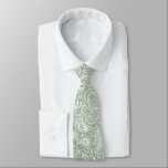 White And Sage Green Floral Paisley Pattern Krawatte<br><div class="desc">Elegant white vintage floral damasks pattern over the sage green changeable background color. Adjustable size of the print and background color.</div>