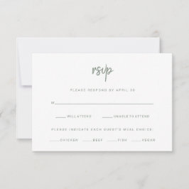 White and Sage Modernes Skript | Wahl zum Hochzeit RSVP Karte
