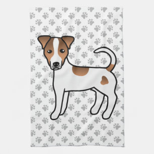 White and Tan Smooth Coat Parson Russell Terrier Geschirrtuch