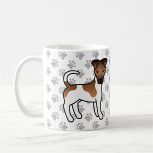 White and Tan Smooth Fox Terrier Niedlicher Cartoo Kaffeetasse