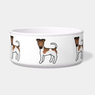 White and Tan Smooth Fox Terrier Niedlicher Cartoo Napf