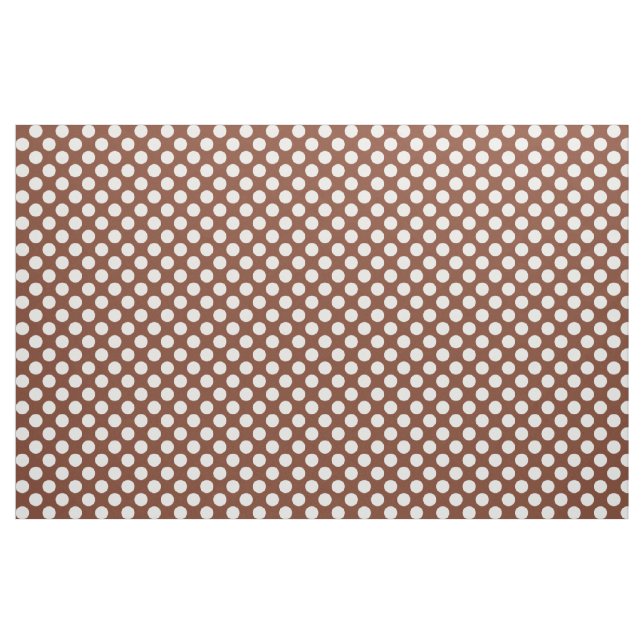 White and Terracotta Poka Dot Stoff (Fat Quarter (45,7 x 55,9 cm))