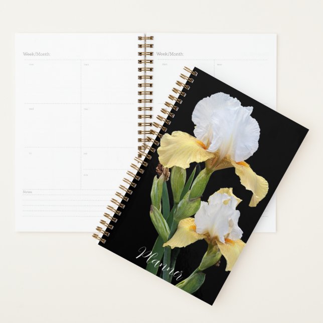 White and Yellow Irises Floral Planer (Anzeige)