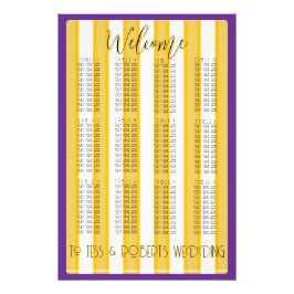 White and Yellow Stripes & Purple Trim  Fotodruck