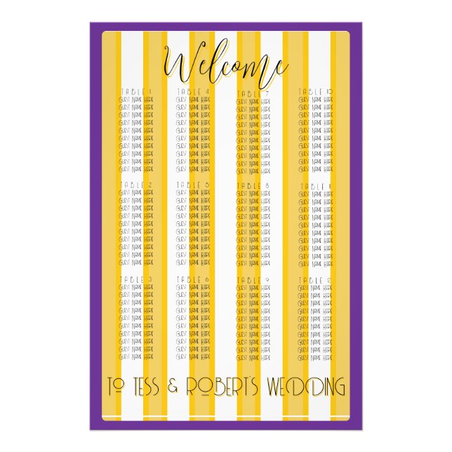 White and Yellow Stripes & Purple Trim  Fotodruck (Vorne)