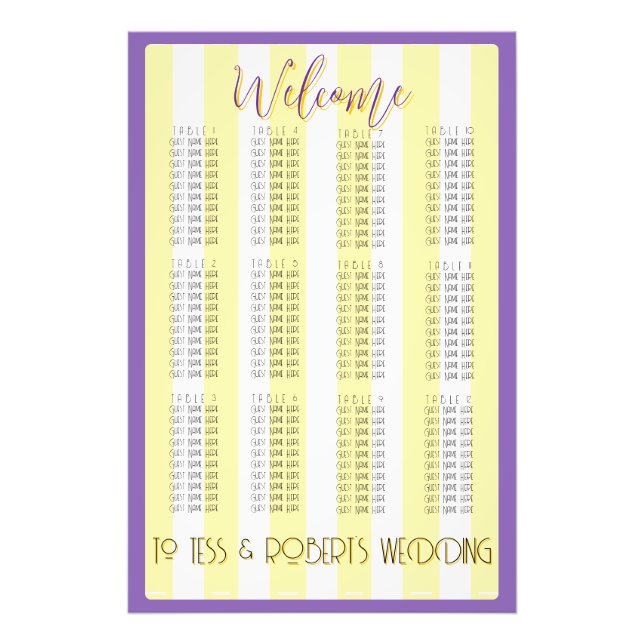 White and Yellow Stripes & Purple Trim  Fotodruck (Vorne)