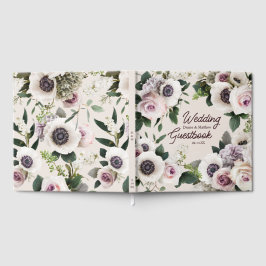 White Anemone auf Cameo Beige Gästebuch