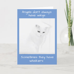 White Angel Cat bietet Beileid Karte