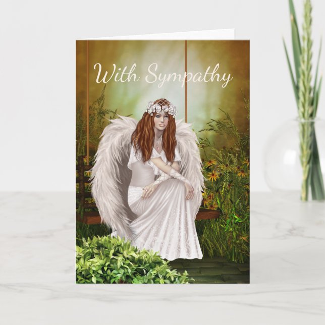 White Angel Sympathy Card Karte (Vorderseite)