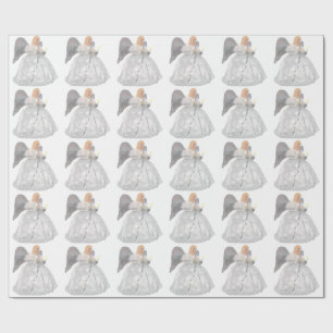 White Angel Wrapping Paper Geschenkpapier