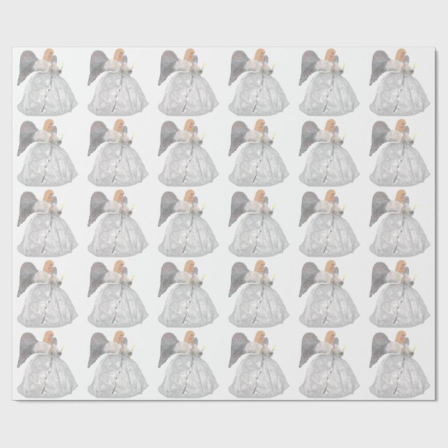 White Angel Wrapping Paper Geschenkpapier (Flach)