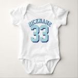 White & Aqua Baby | Sports Jersey Design Baby Strampler<br><div class="desc">White & Aqua Baby | Sports Jersey Design - Baby Sports Bodysuit</div>