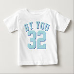 White & Aqua Baby | Sports Jersey Design Baby T-shirt<br><div class="desc">White & Aqua Baby | Sports Jersey Design ・ Baby T - Shirt</div>