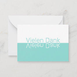 White & Aqua Reflection Moderne Deutsche Vielen Da Mitteilungskarte