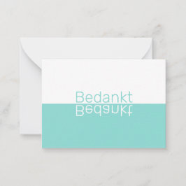 White & Aqua Reflection Moderne Niederländisch Dan Mitteilungskarte