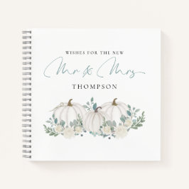 White Aquamarin Pumpkins wünscht Mr. Guest Book Notizbuch