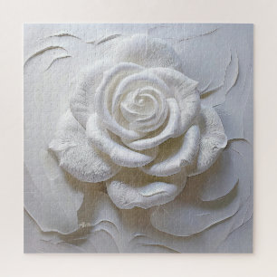 White auf Weiß - skulptierte Rose