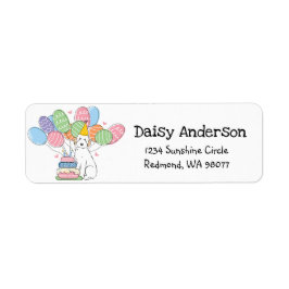 White Aussiedoodle Birthday Party Rücksendeadresse