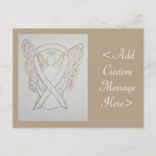 White Awareness Ribbon Angel Custom Postcard Postkarte
