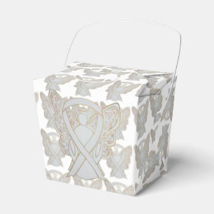 White Awareness Ribbon Angel Take Out Gefälligkei Geschenkschachtel