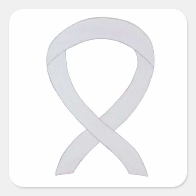 White Awareness Ribbon Art Decal Sticker (Vorderseite)