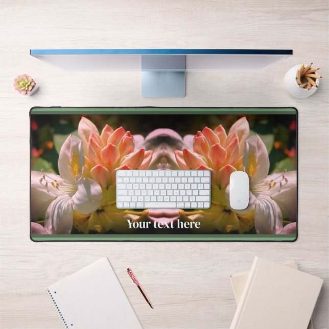 White Azalea Blume Blossom Bud Personalisiert Schreibtischunterlage (Büro 1)