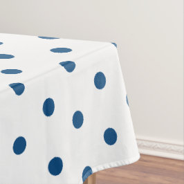 White Azure Blue Polka Dots Tischdecke