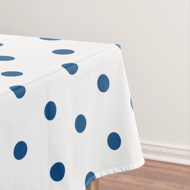 White Azure Blue Polka Dots Tischdecke (Beispiel)