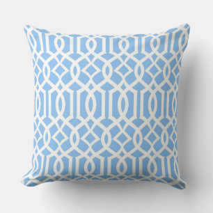 White Baby Blue marokkanische Trellis Dekoration K Kissen