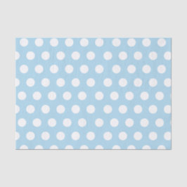 White & Baby Blue Medium Polka Dot Party Seidenpapier
