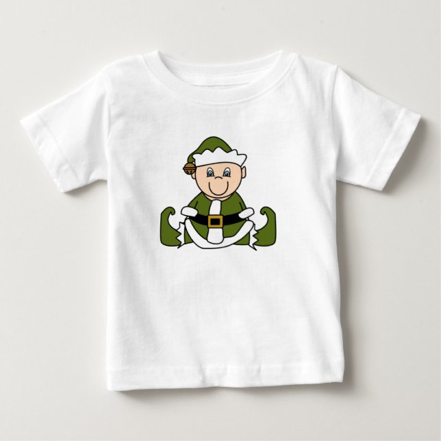 White Baby Christmas Elf Baby T-shirt (Vorderseite)