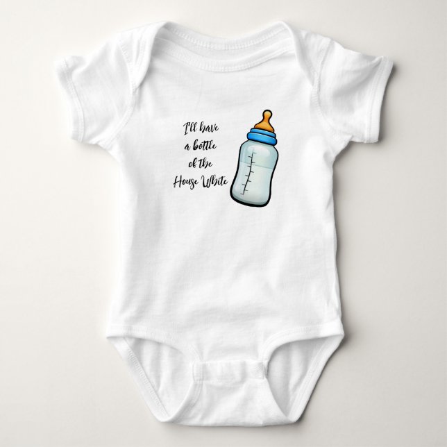 White Baby Flasche Strampler (Vorderseite)