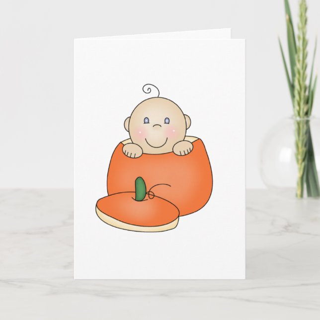 White Baby in Pumpkin Karte (Vorderseite)