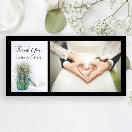 White Babys Breath Blue Jar Vase Wedding Vielen Da Dankeskarte