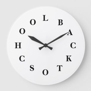 White Back To School Large Wall Clock by Janz Große Wanduhr