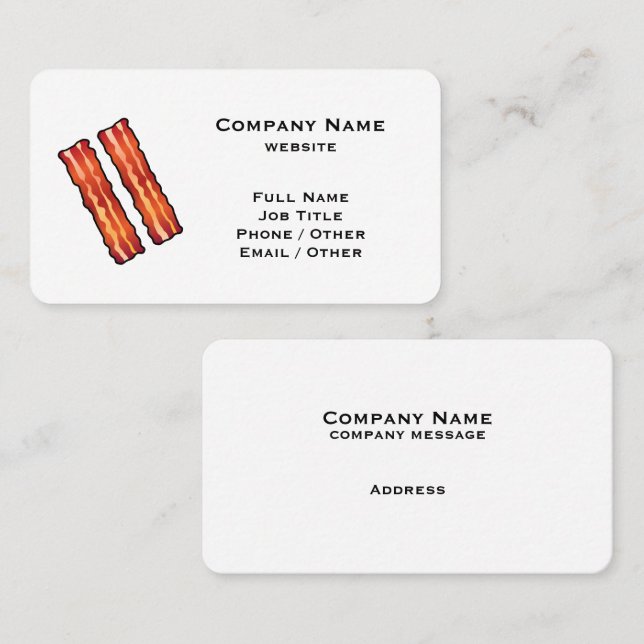 White Bacon Business Card Visitenkarte (Vorne/Hinten)