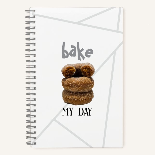 White Bake My Day Spiral Notebook Notizbuch (Vorderseite)