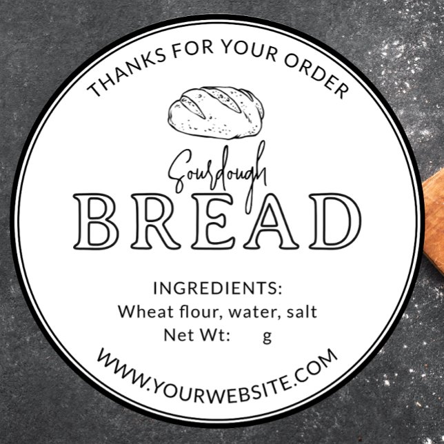 White Bakery Sourdough Brot Danke Sticker (Von Creator hochgeladen)