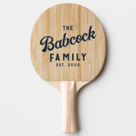 White Bamboo Retro Family Name & Year Tischtennis Schläger