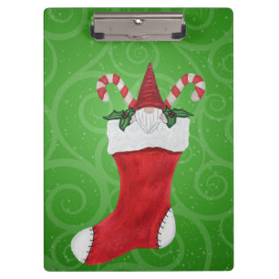White Bartome in Strumpf Candy Canes Wirbel Klemmbrett