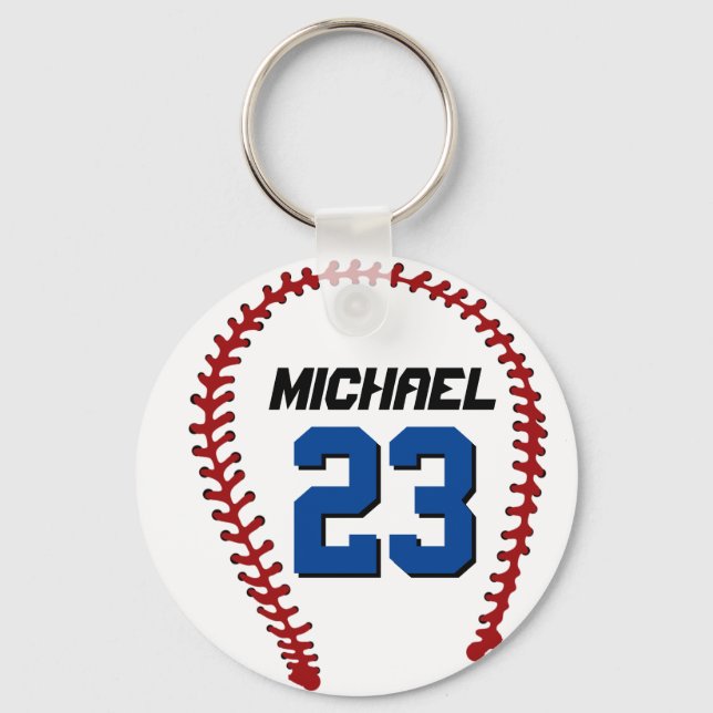 White Baseball Keychain für Sportfans oder Athlete Schlüsselanhänger (Vorderseite)