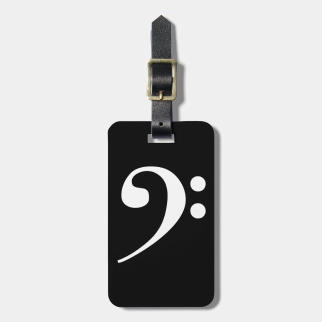 White Bass Clef Gepäckanhänger (Vorderseite vertikal)