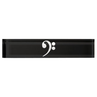 White Bass Clef Namensplakette