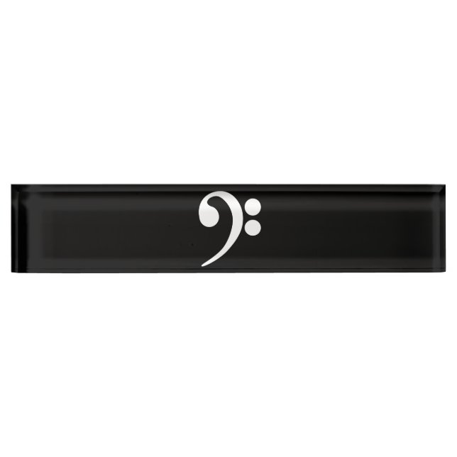 White Bass Clef Namensplakette (Vorderseite)