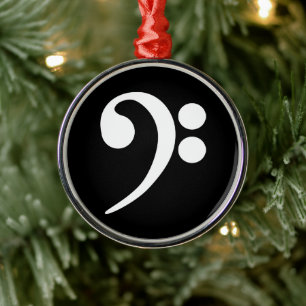 White Bass Clef Ornament Aus Metall