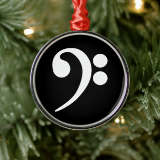 White Bass Clef Ornament Aus Metall