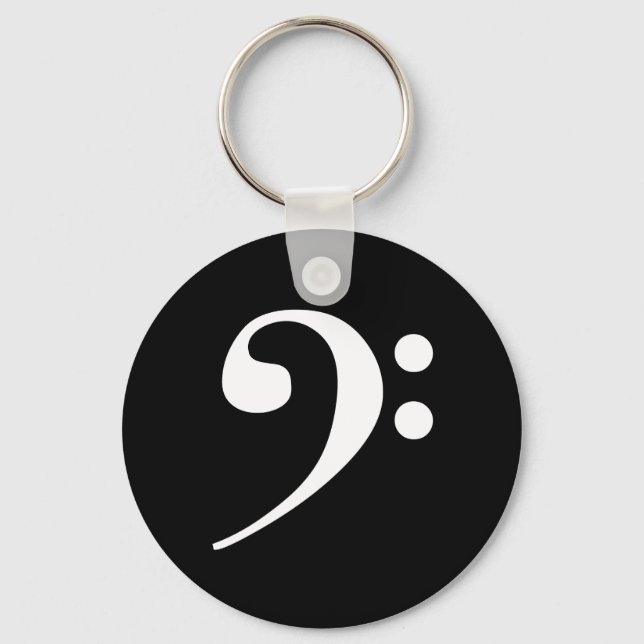 White Bass Clef Schlüsselanhänger (Vorderseite)